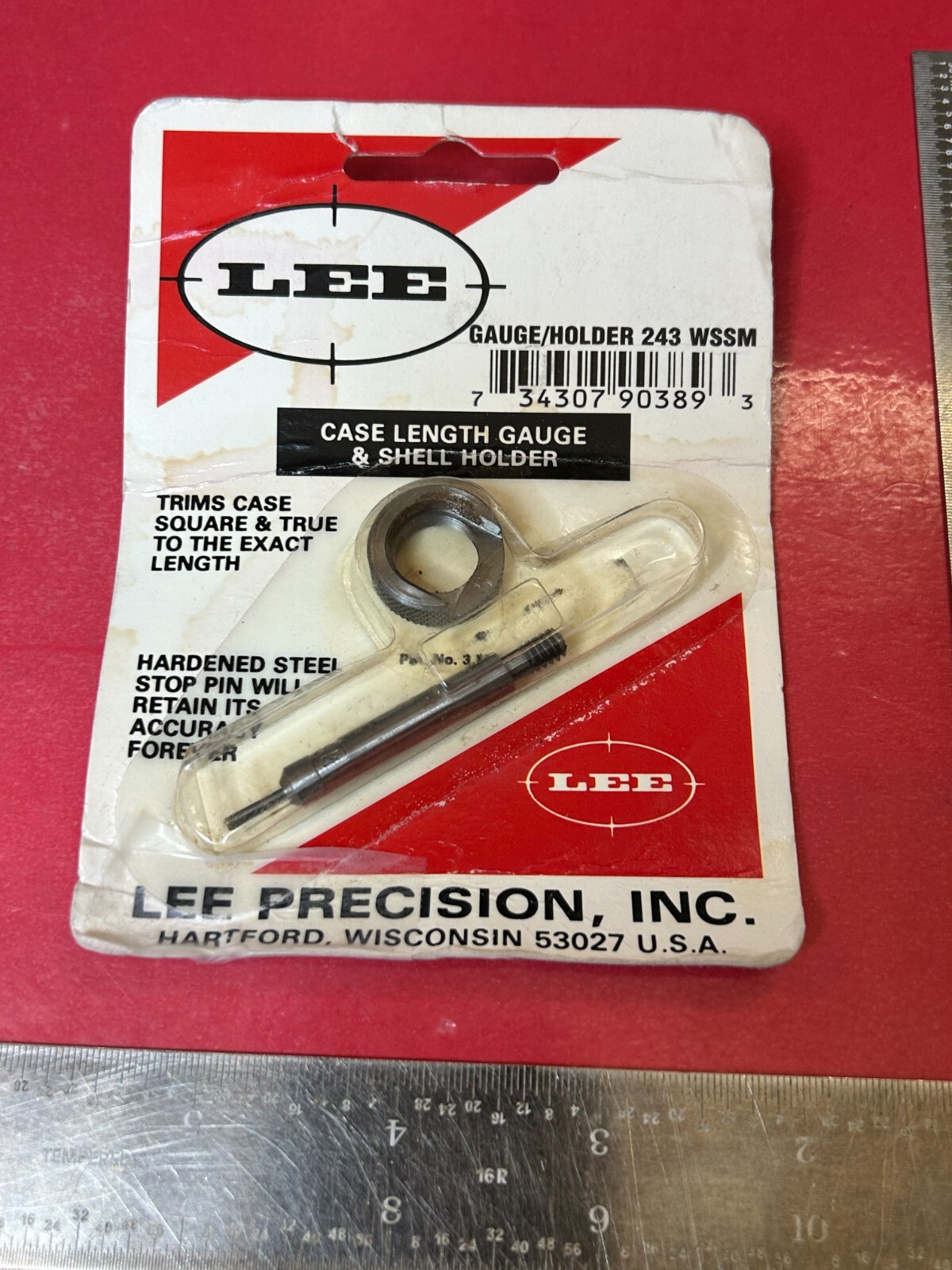Lee case length gauge and shell holder for trimmer #90389. .243 WSSM NEW