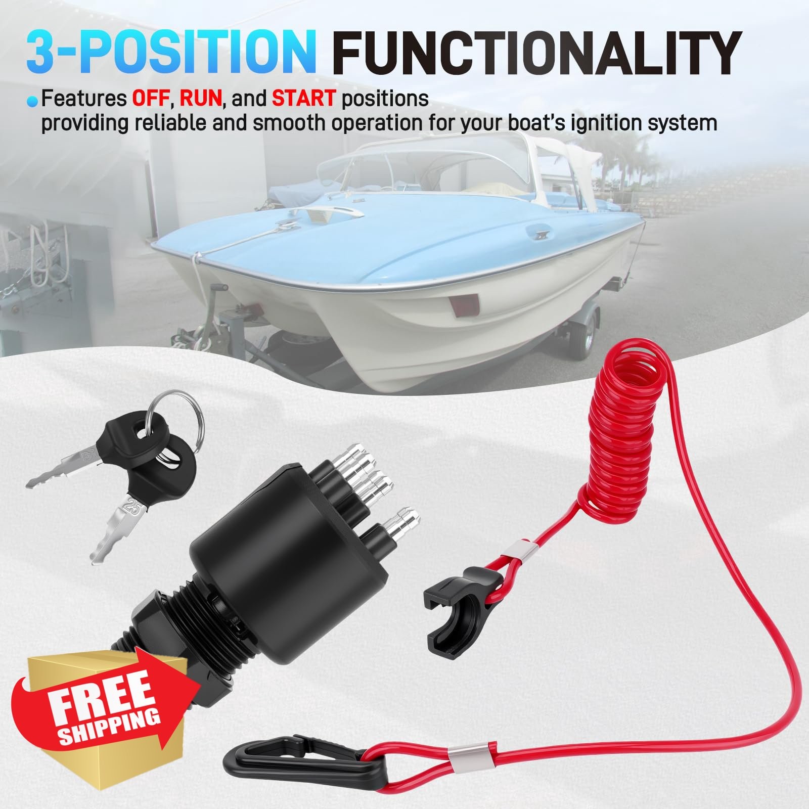 JURPLIX Boat Ignition Switch 2 Keys