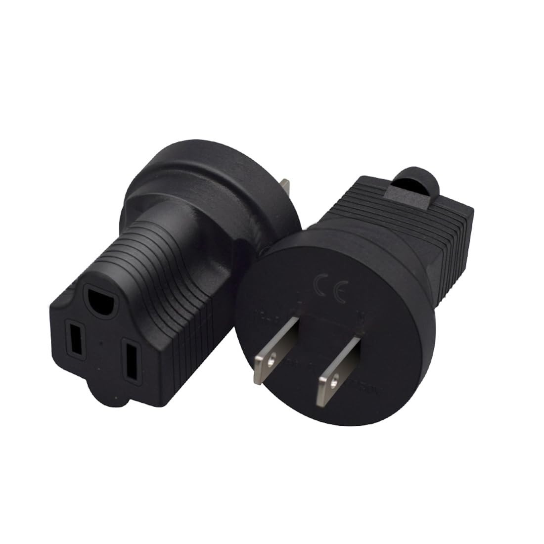NEMA 1-15P to 5-15R Power Adapter, 2-Pack