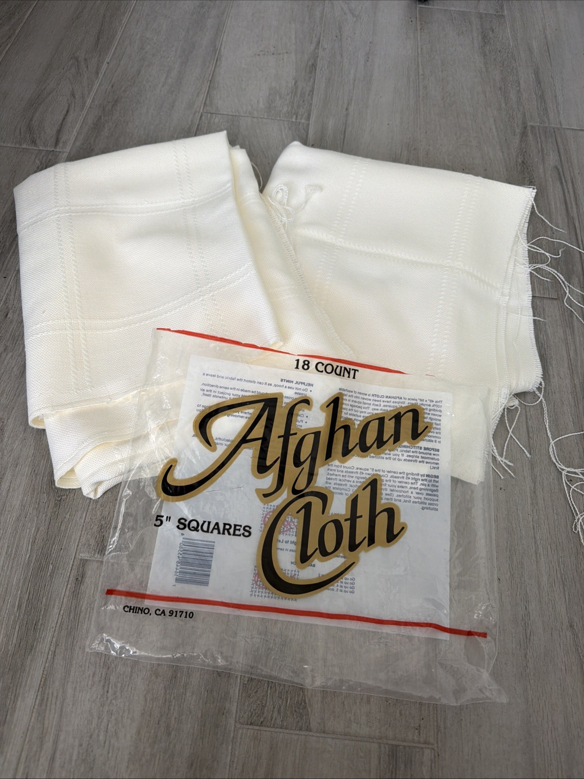 Two MCG Textiles Afghan Cross Stitch Cloth Large or 2 BABY Blankets Open Package