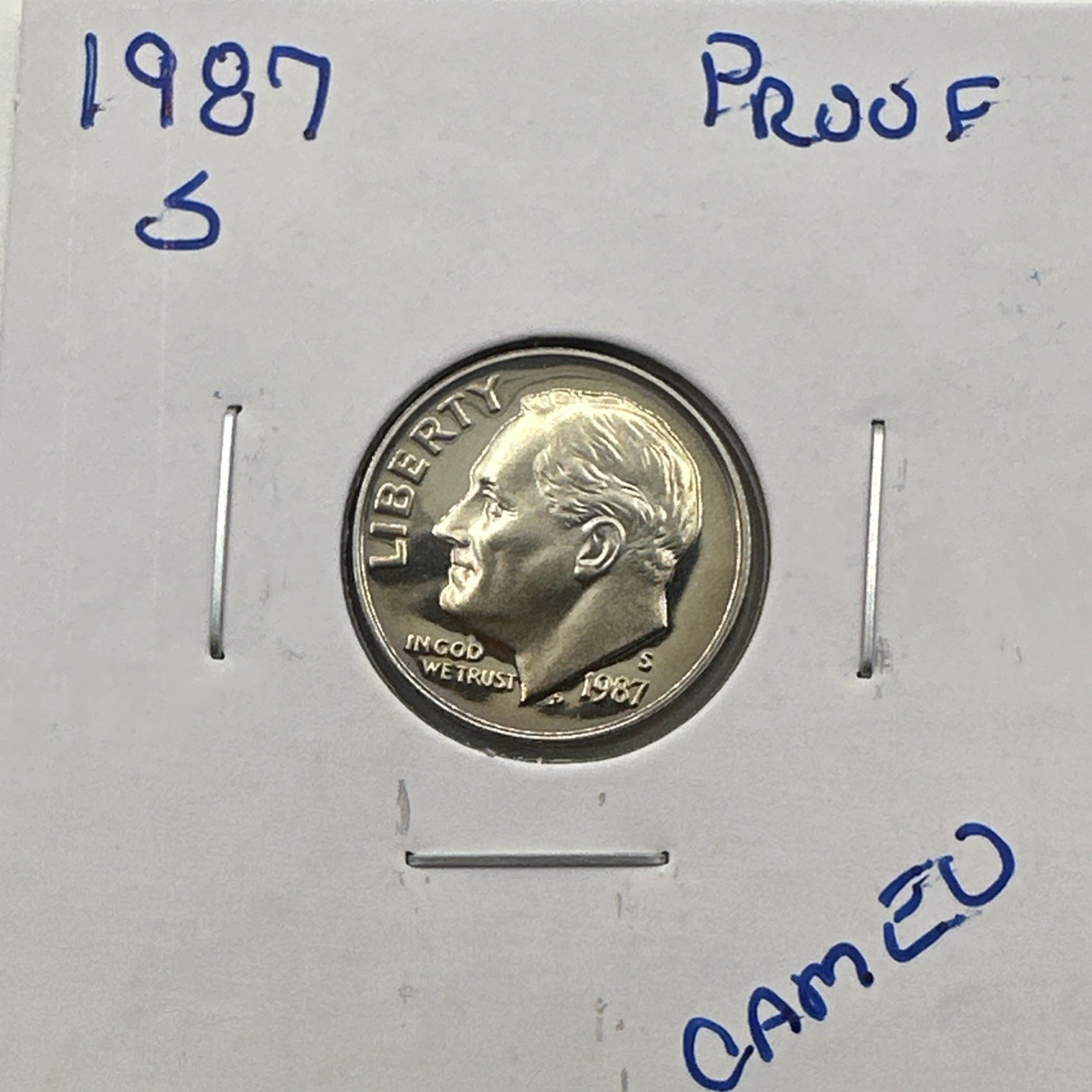 1987-S Roosevelt Dime Cameo PROOF (Brilliant Uncirculated) San Francisco Mint