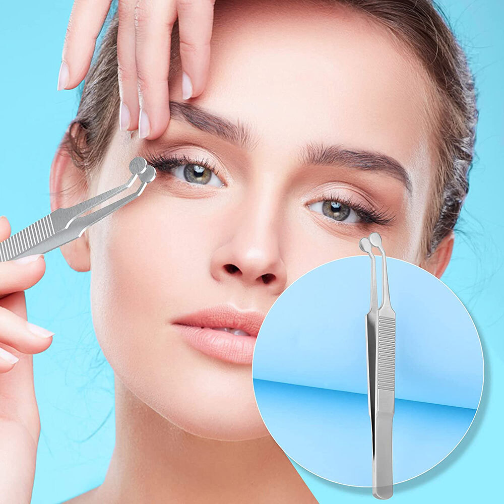 Stainless Steel Meibomian Gland Expressor Forceps Tweezers, Safe USA NEW