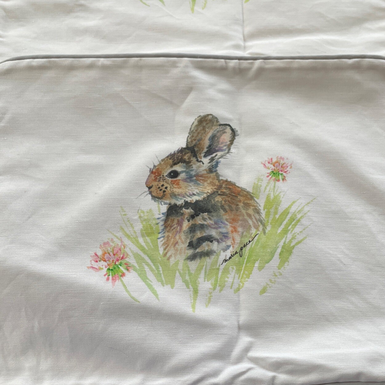 Painted Rabbit Pillowcase