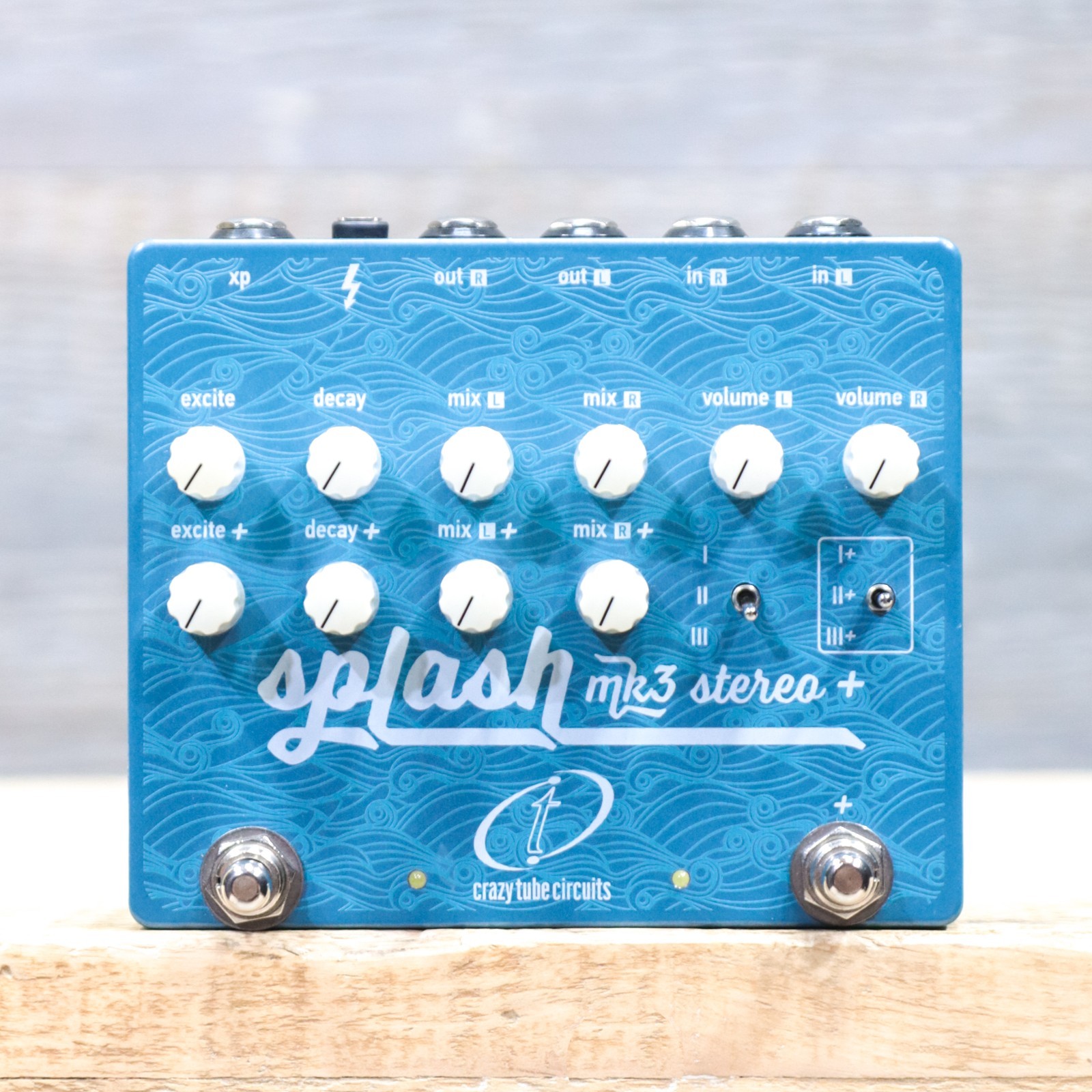 Crazy Tube Circuits Splash Mk3 Stereo + Studio Quality Reverb Effect Pedal w/Box