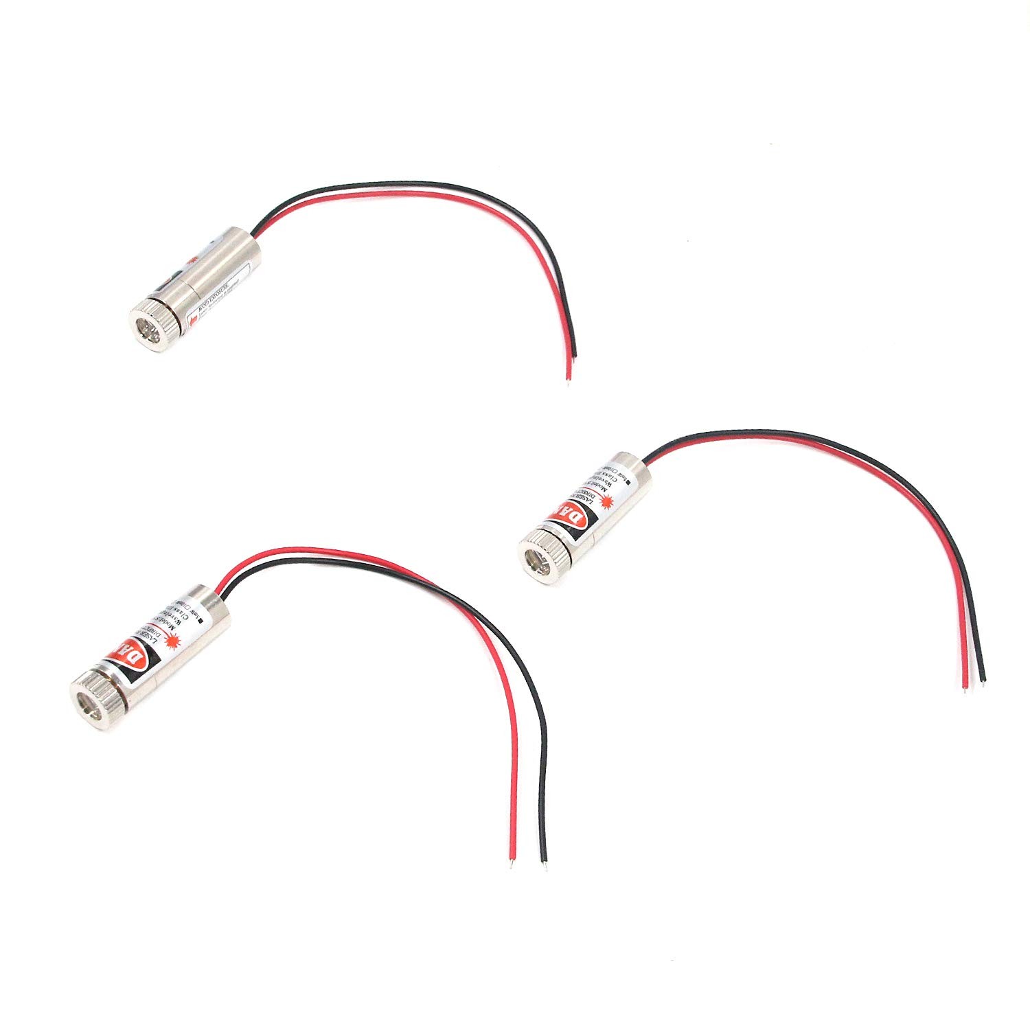 650nm 5mW Laser Head Tube Adjustable Focus 3.5V Red Diode Laser 3 Pack