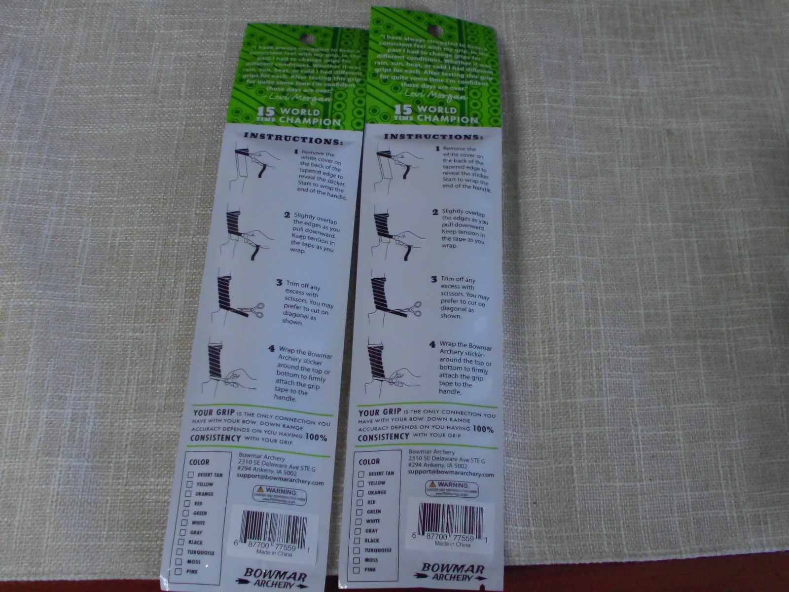 2 PACKS Bowmar Grip Tape GREEN