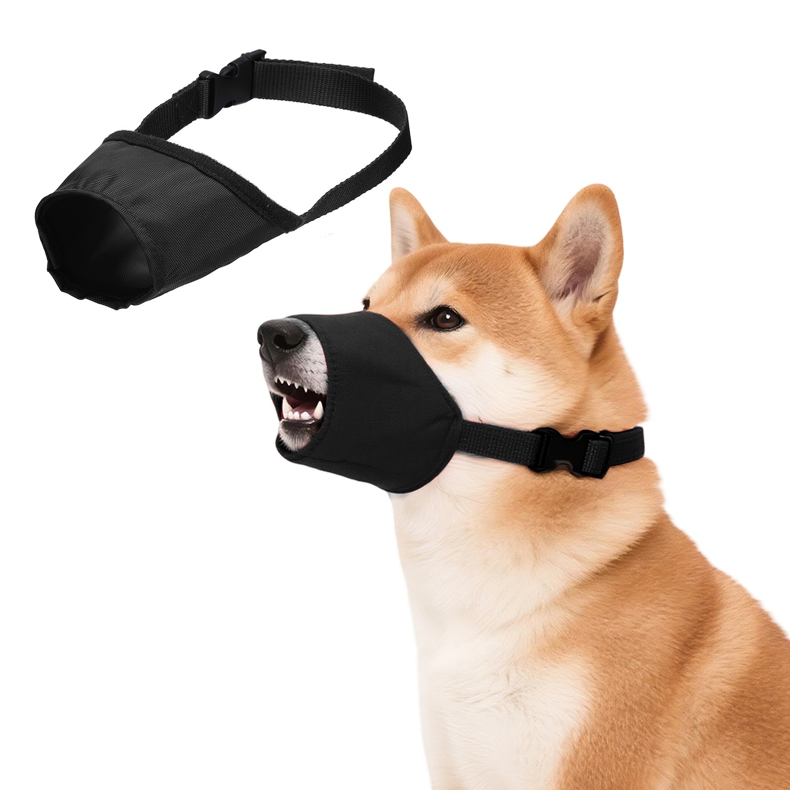 Quick Muzzle, Dog Mouth Cover Protection Dog Muzzles(S, Black) for Pet