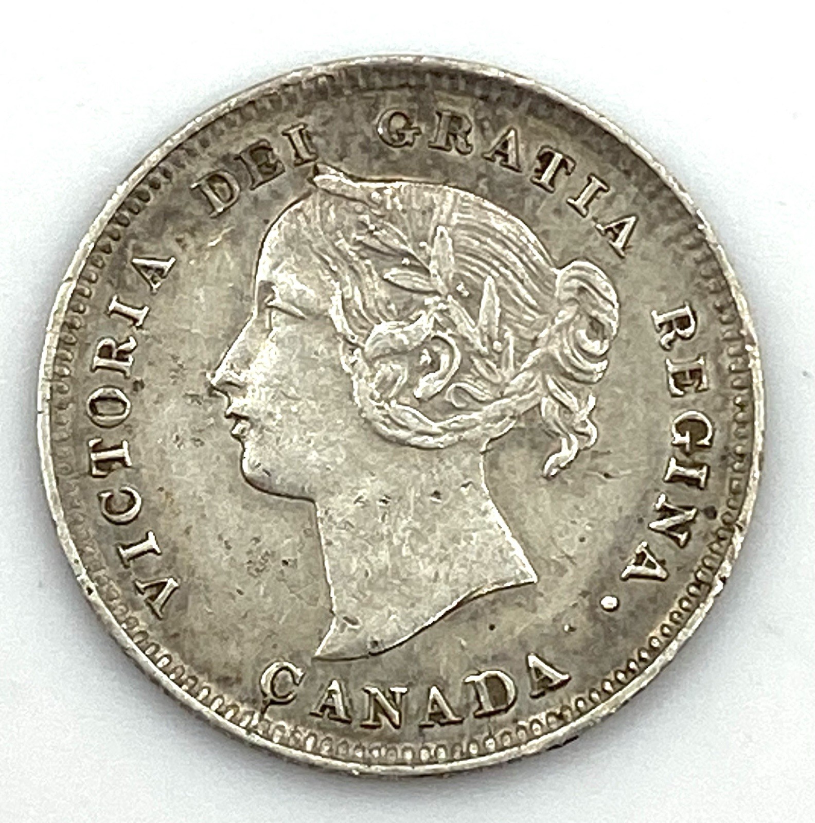 1893 Canadian Sterling 5 Cent - VICTORIA - Canada .925 Silver Five Cents