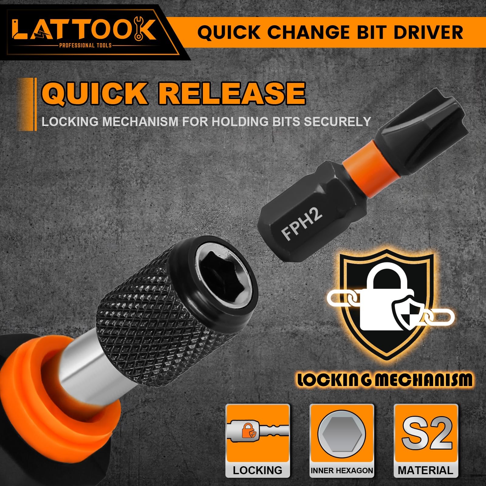 1/4 Inch Quick Change Bit Driver Release Easy Change Holder 142mm Handle