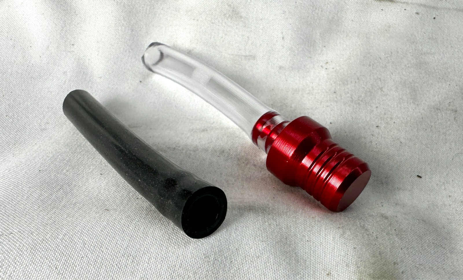 HONDA TRX300EX ATC250R 300EX 250R BILLET GAS CAP VENT TUBE RED W / CLEAR BLACK