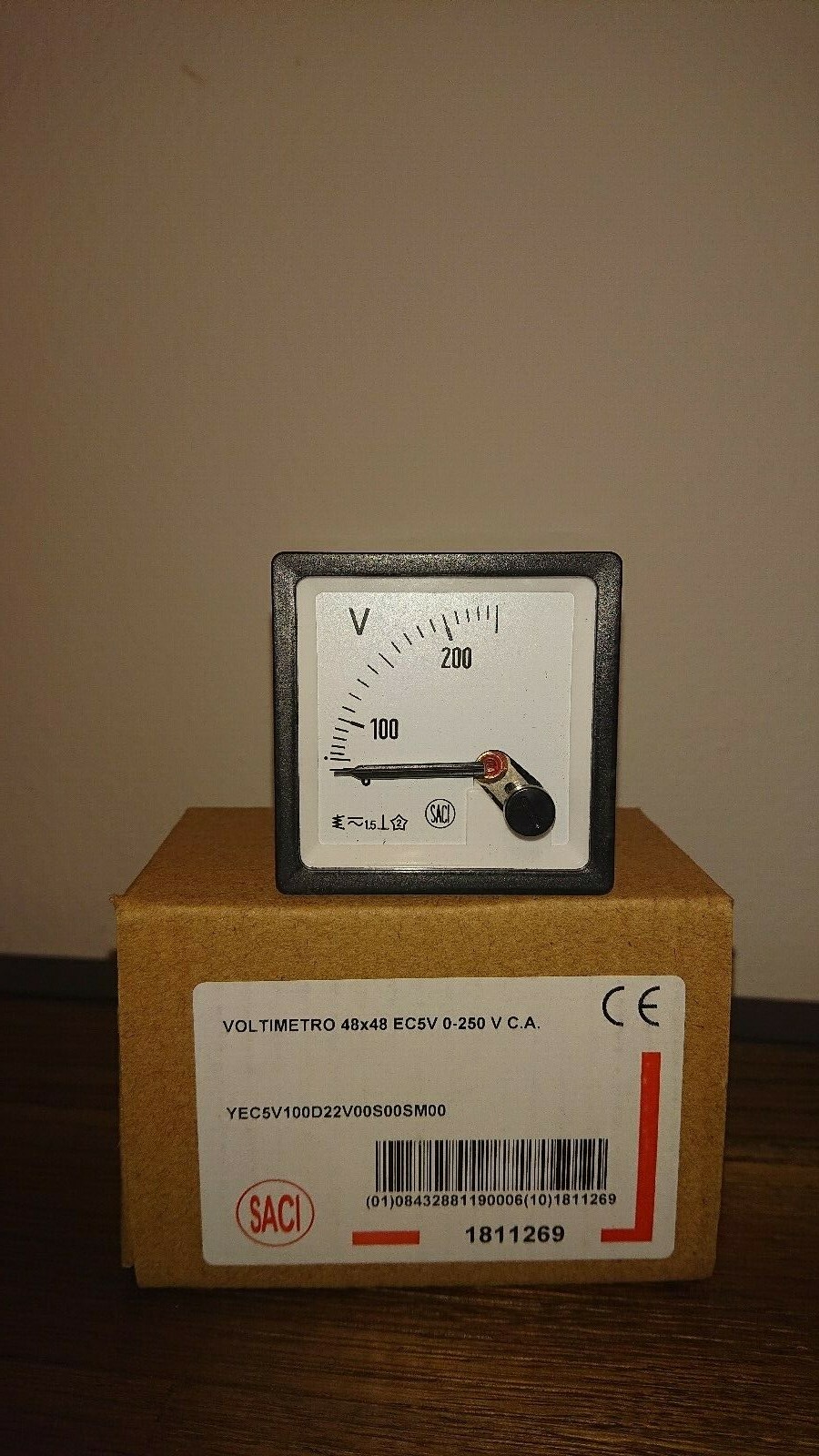 SACI - Voltmeter Gauge - 48x48 EC5V 0-250VAC