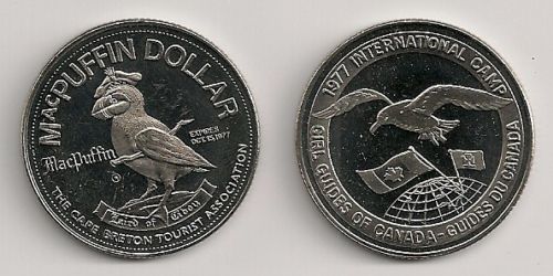 1977 Cape Breton MacPuffin/Girl Guides Trade Dollar