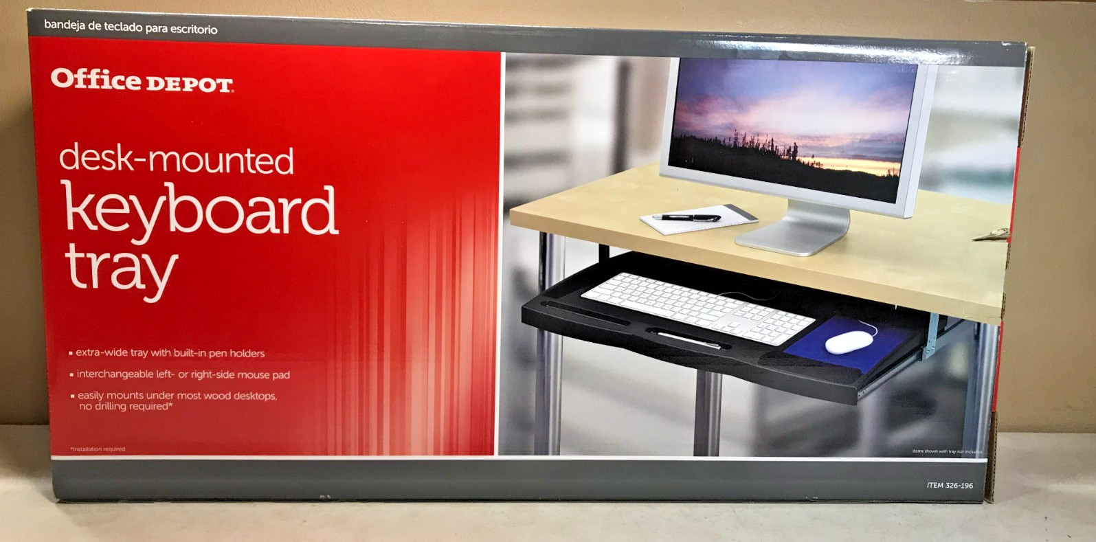 Office Depot Desk-Mounted Computer Keyboard Tray 326-196