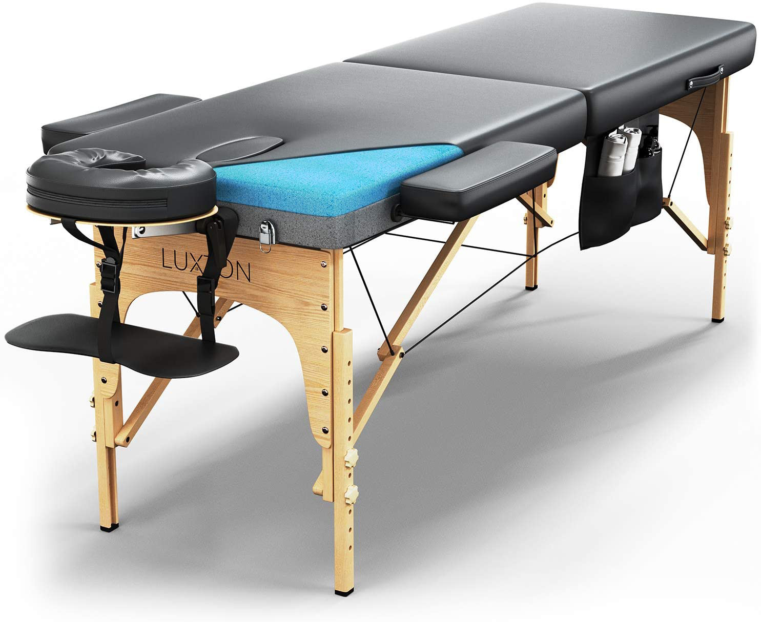Memory Foam Massage Table Easy Set Up Foldable Portable with Carrying Case