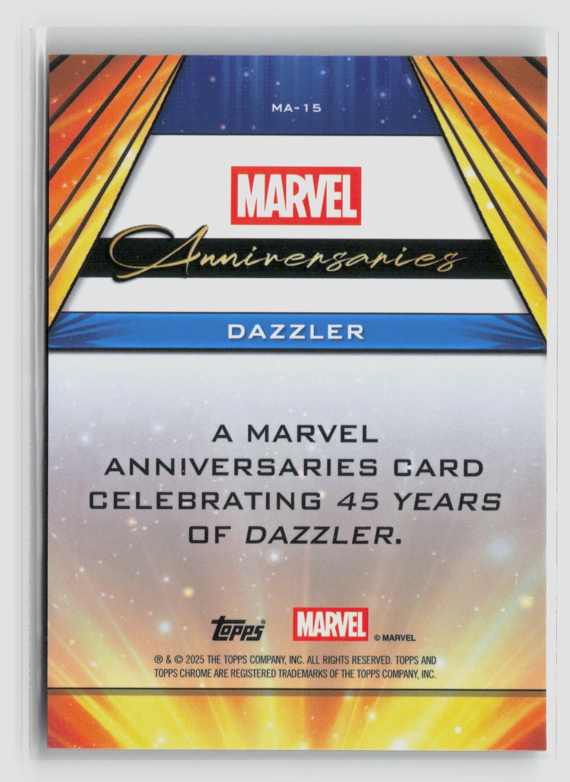DAZZLER #MA-15 2025 TOPPS CHROME MARVEL ANNIVERSARIES