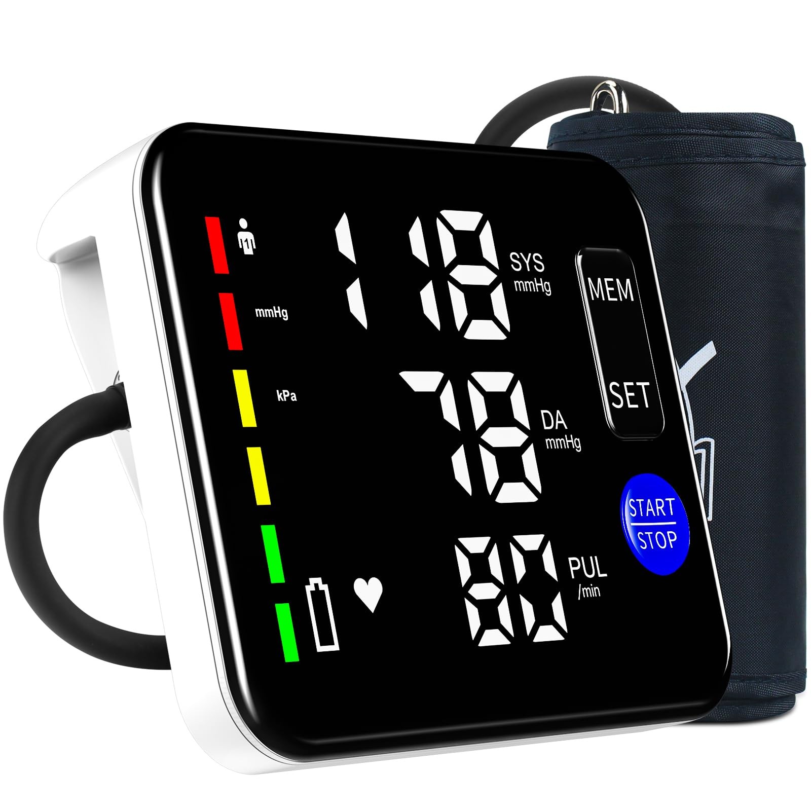 GUAEVER Blood Pressure Monitor Rechargeable Upper Arm Medium, Black