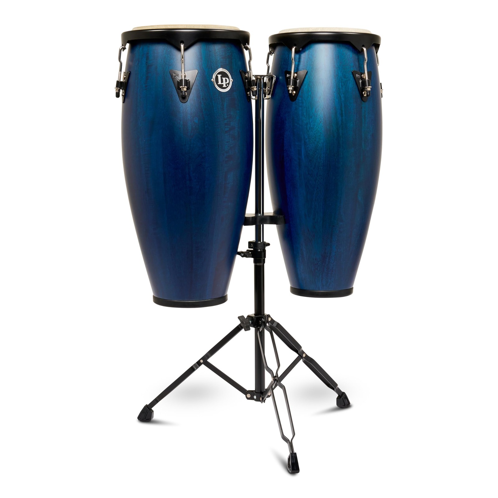 Latin Percussion LP646NYII City II Series Conga Set Double Stand 10” & 11” Blue