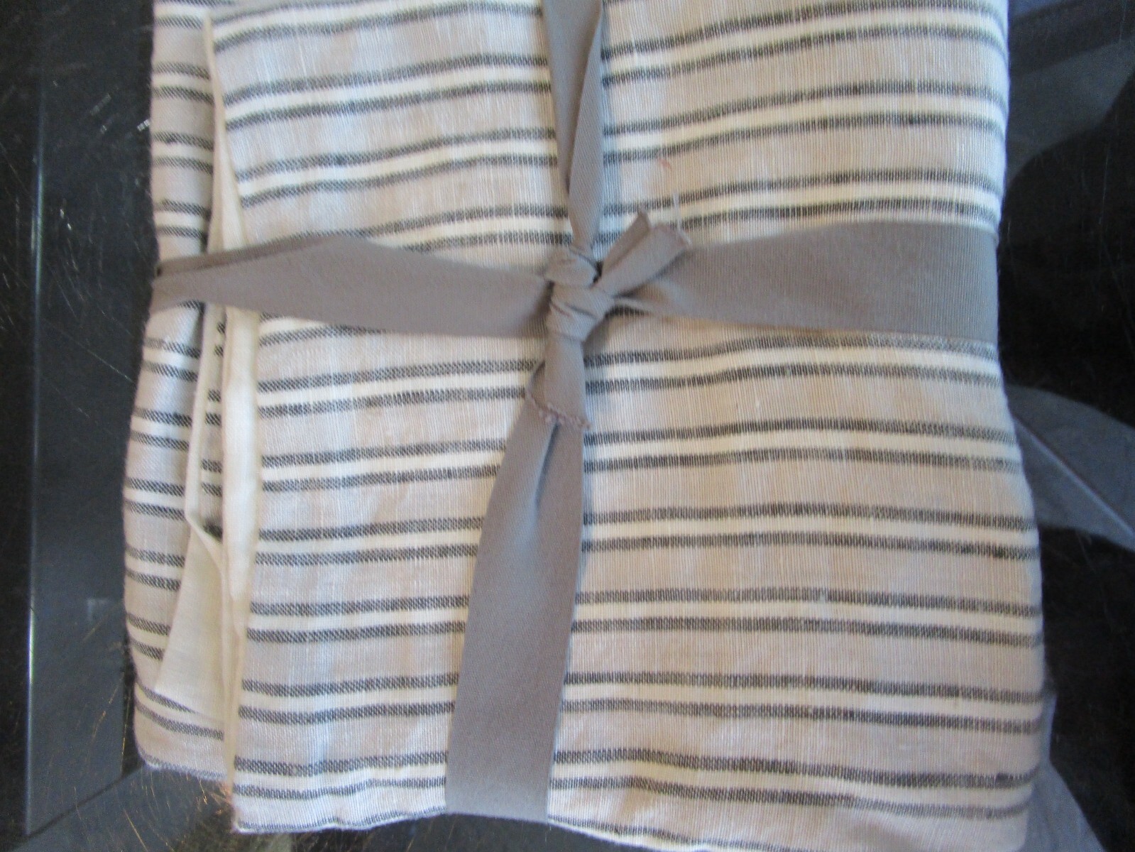 West Elm stripe striped  linen standard sham New wo tag