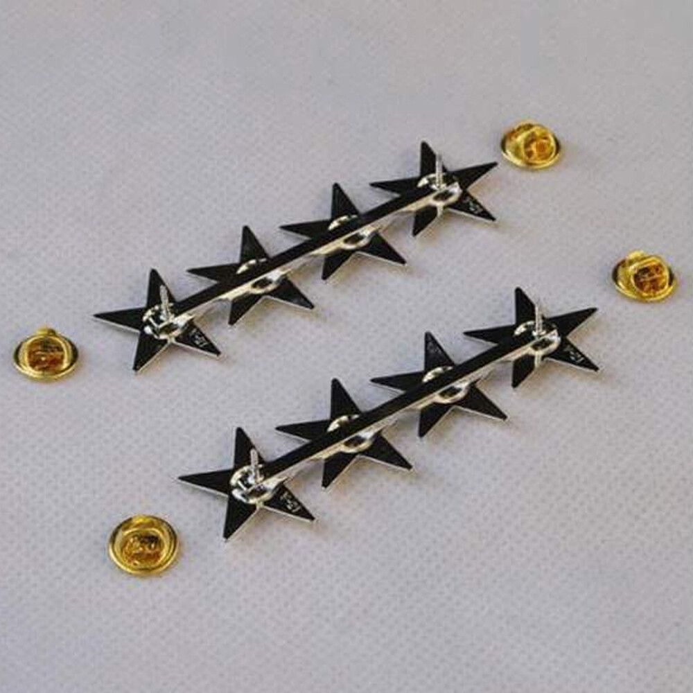 2PCS WW2 US Army Officer 4 Star General Rank Badges Pin Large – US