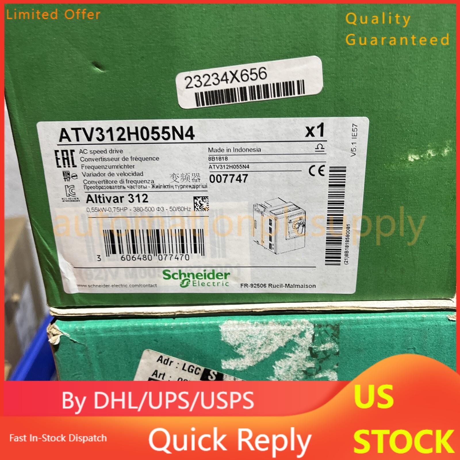 Schneider Electric ATV312H055N4 Ac Speed Drive 0.55KW 3phase Inverter New In Box