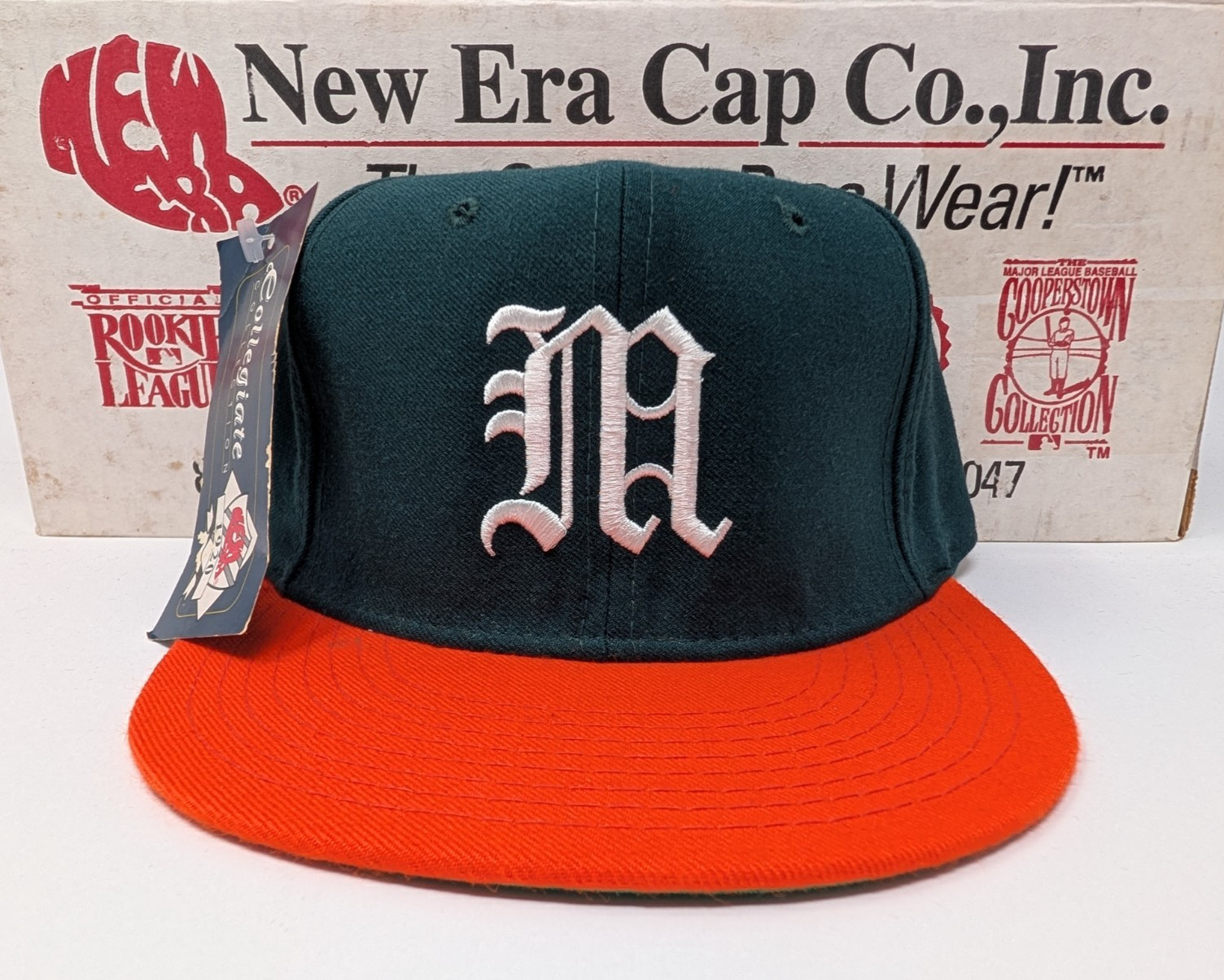 VINTAGE Miami Hurricanes Hat Cap Fitted 7 1/2" NCAA Football New Era Wool 90s