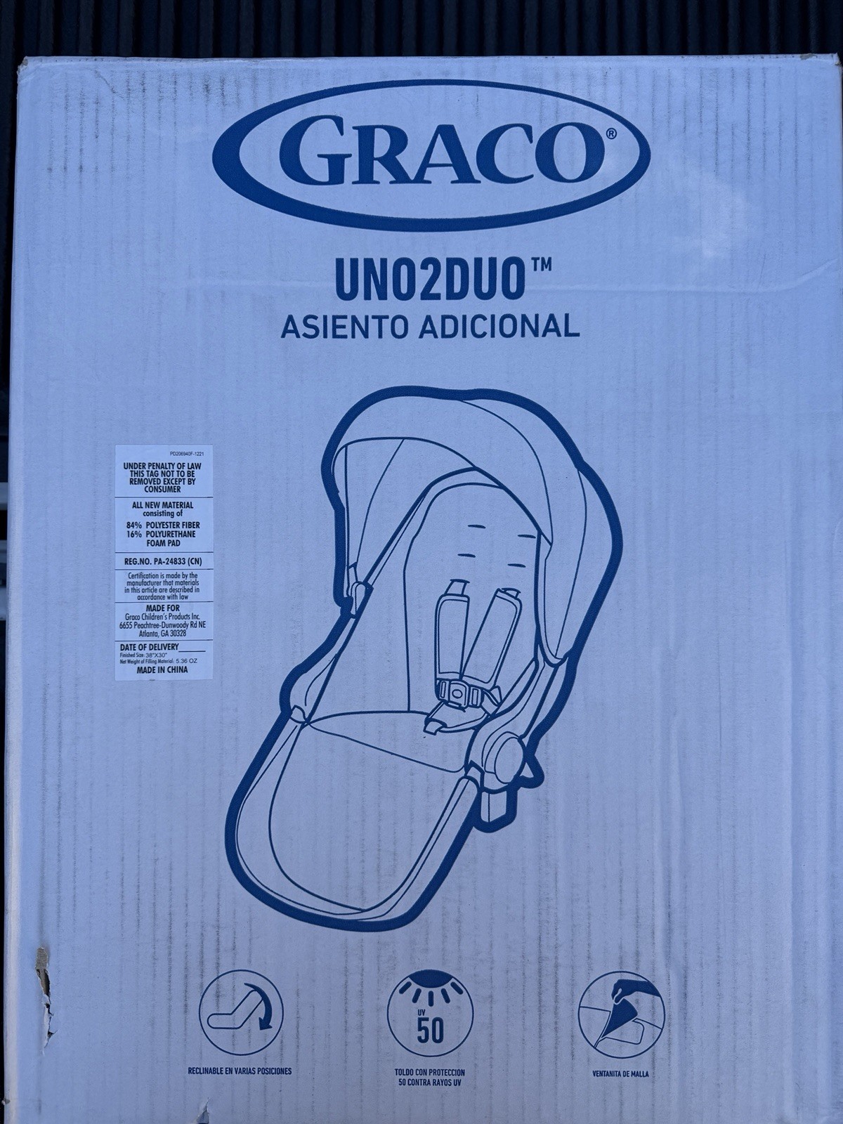 GRACO UNO2DUO STROLLER SECOND SEAT, JULES - GREEN