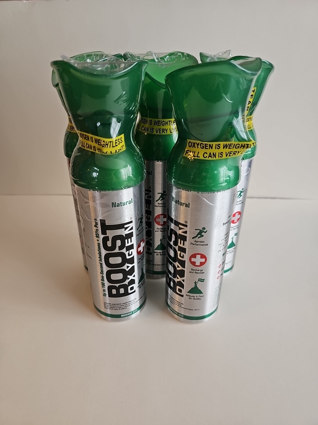 5- Boost Oxygen 95% Pure Oxygen 5 Liters, 5 Bulk Pack, Natural, New & Sealed