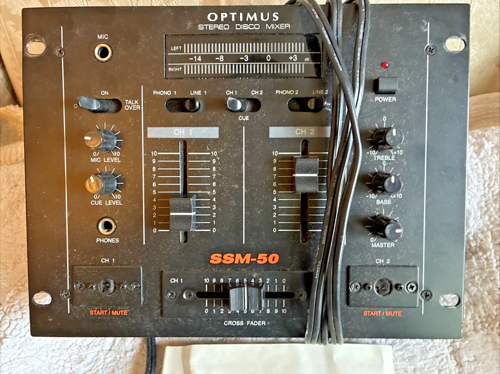Optimus SSM-50 Stereo Disco Mixer RadioShack 2-Channel DJ Audio Vintage Tested