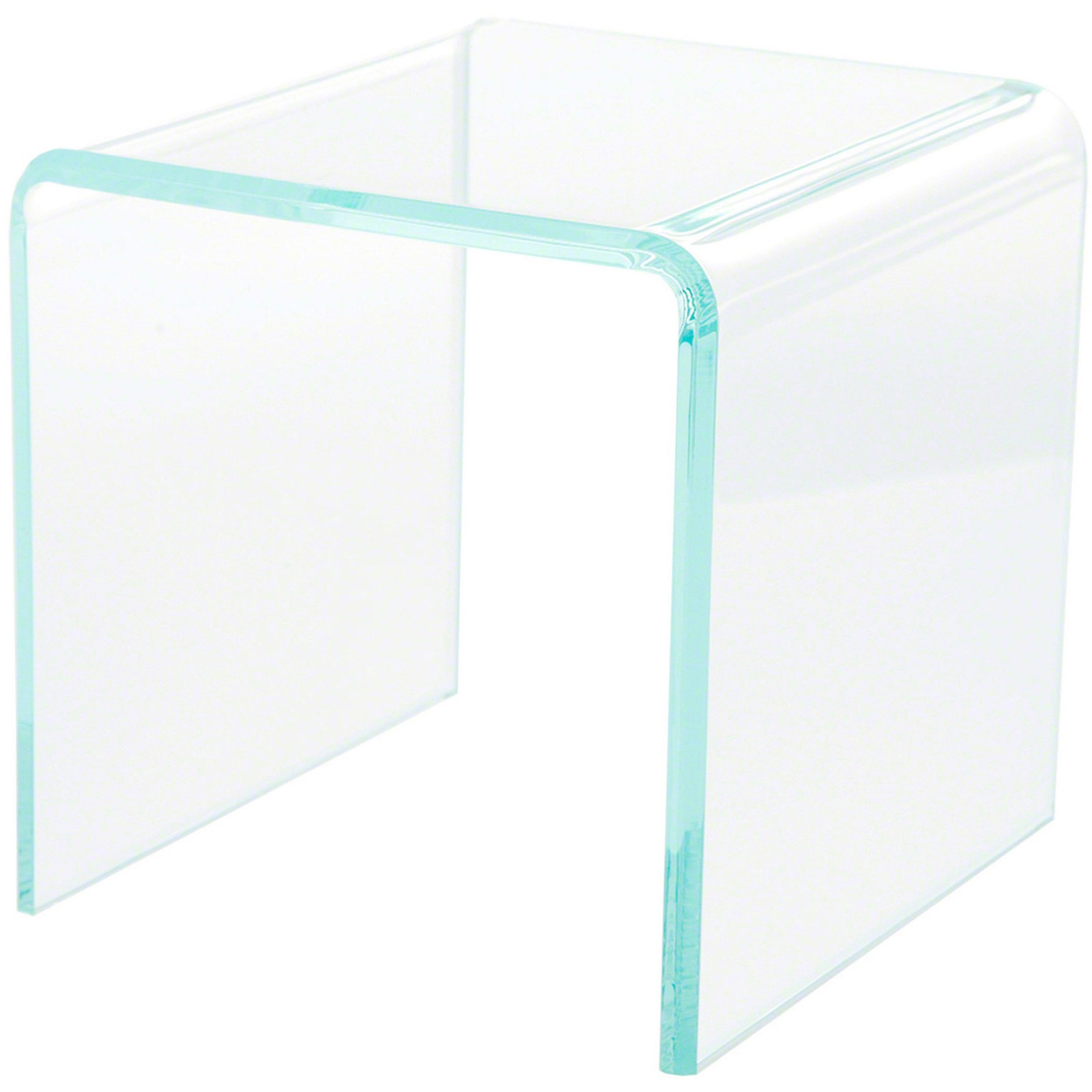 Plymor Clear Acrylic "Green Glass Beveled Edge" Display Riser, 5" x 5" x 5"