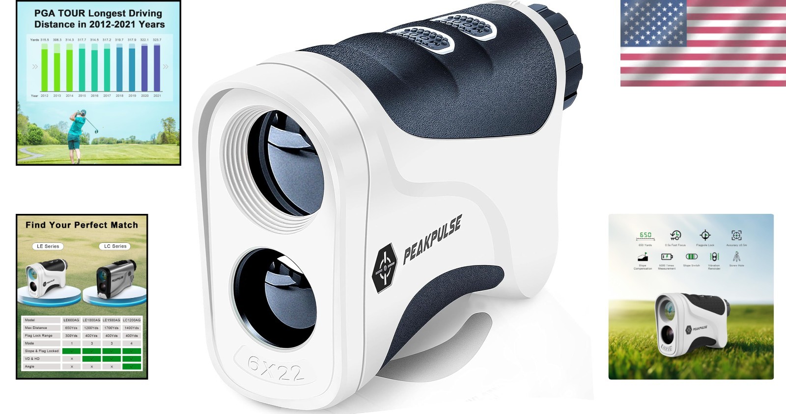 Accurate Golf Rangefinder - 6X Magnification 0.5yd Accuracy