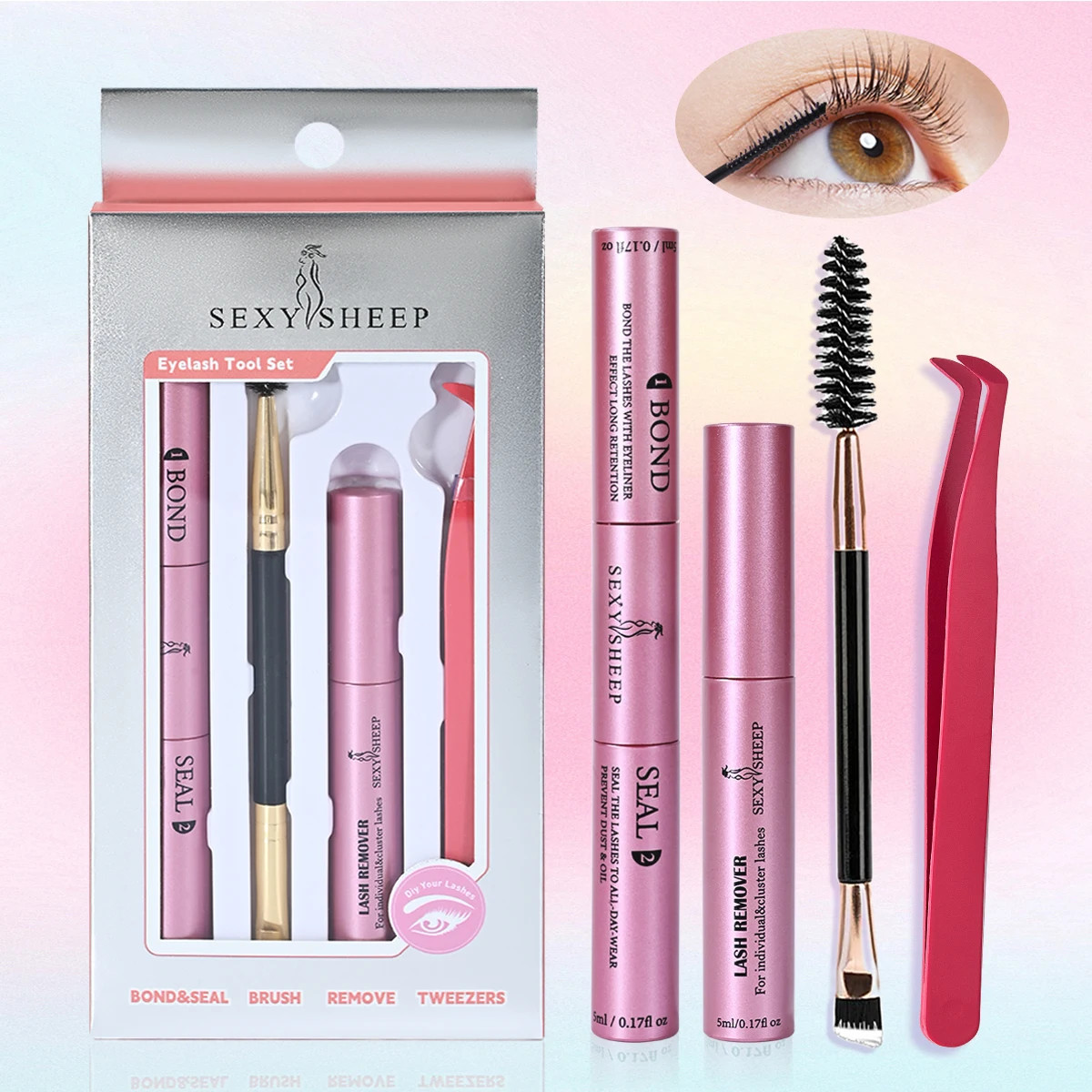 Lash Bond & Seal Kit 10ml Glue 5ml Remover Strong Hold Extensions