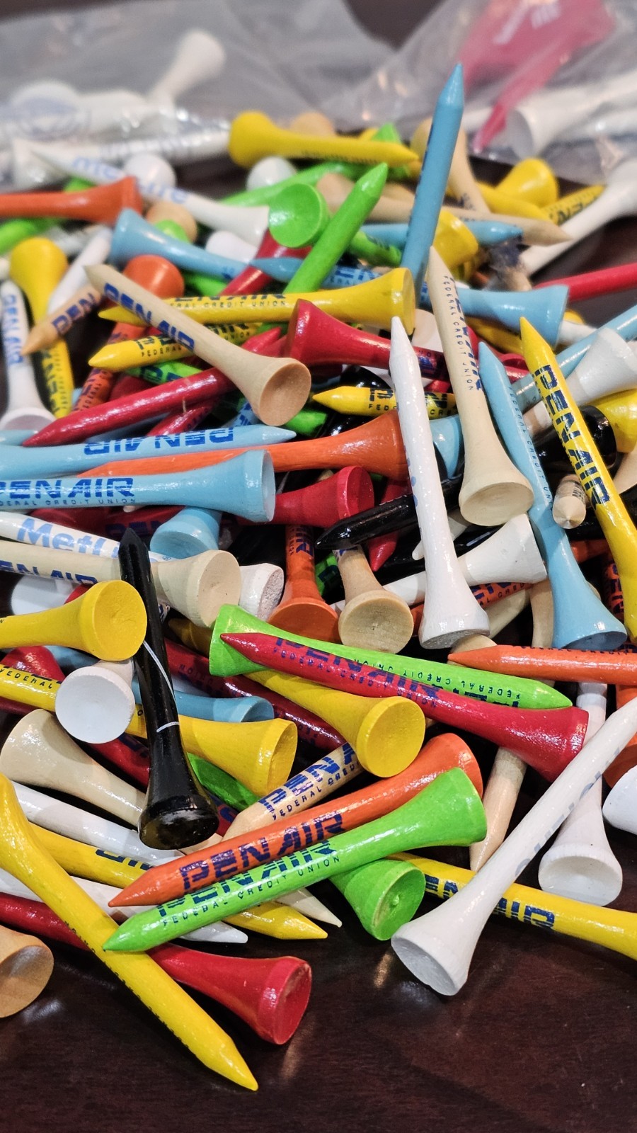 Over 150+ Recycled Golf Tees - Mixed - New & Used Wood PEN AIR Wooden