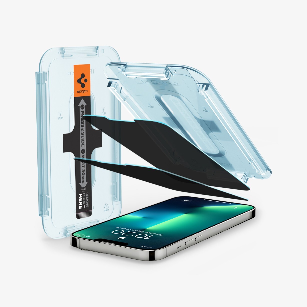 For iPhone 16e | Spigen Glas.tR EZ Fit Sensor Privacy Screen Protector 2 Pack