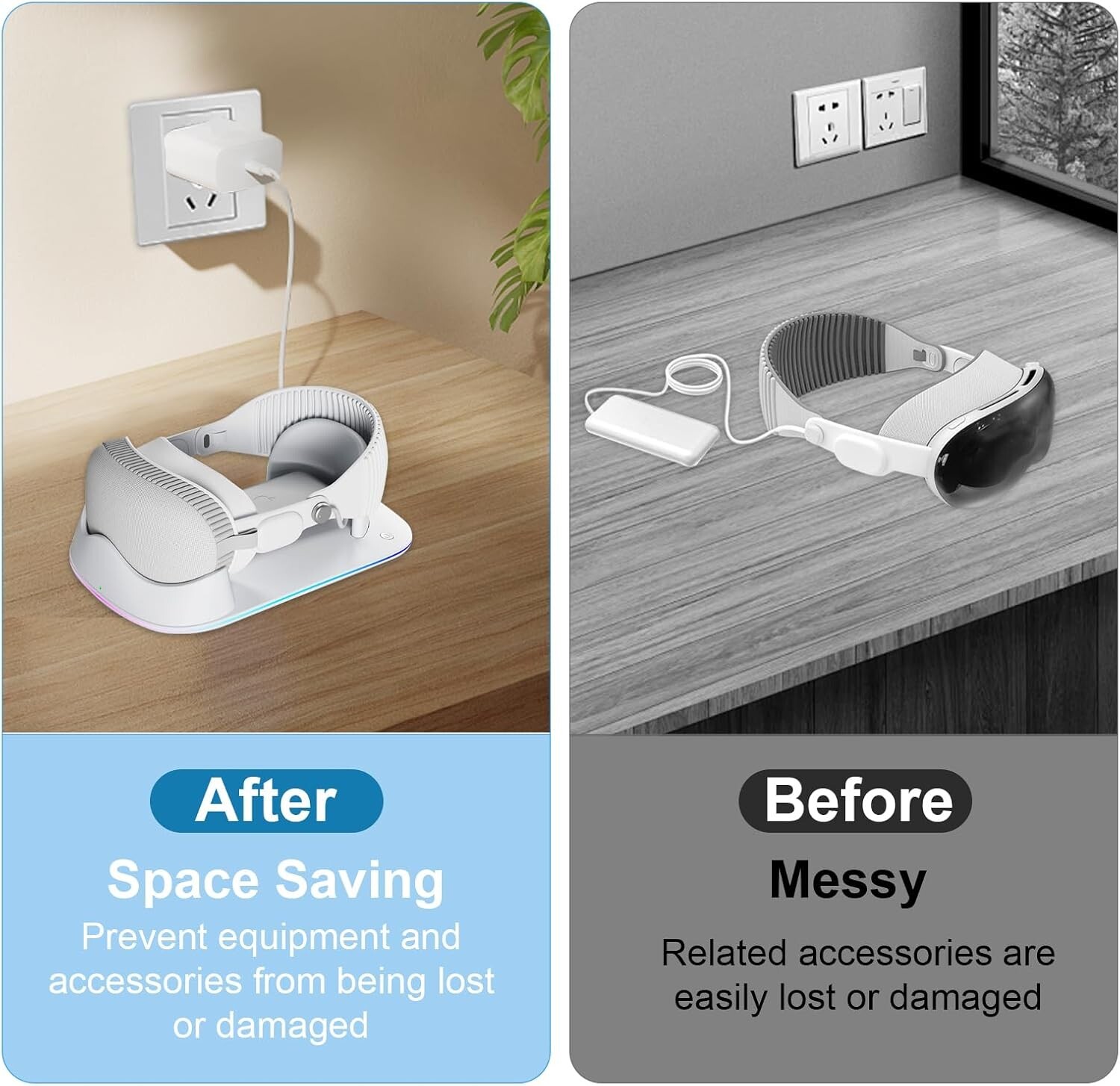 Charging Dock Designed for Apple Vision Pro Magnetic Charging AR Technology