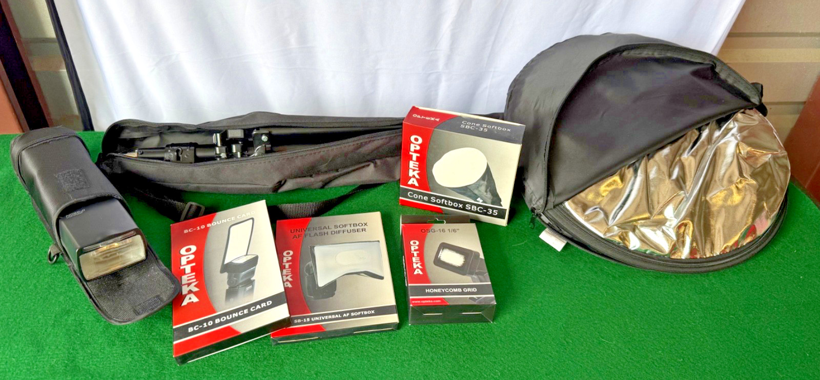 Photography Lighting Bundle Opteka Flash LS750 Tripod Softbox Speedlight IF980N
