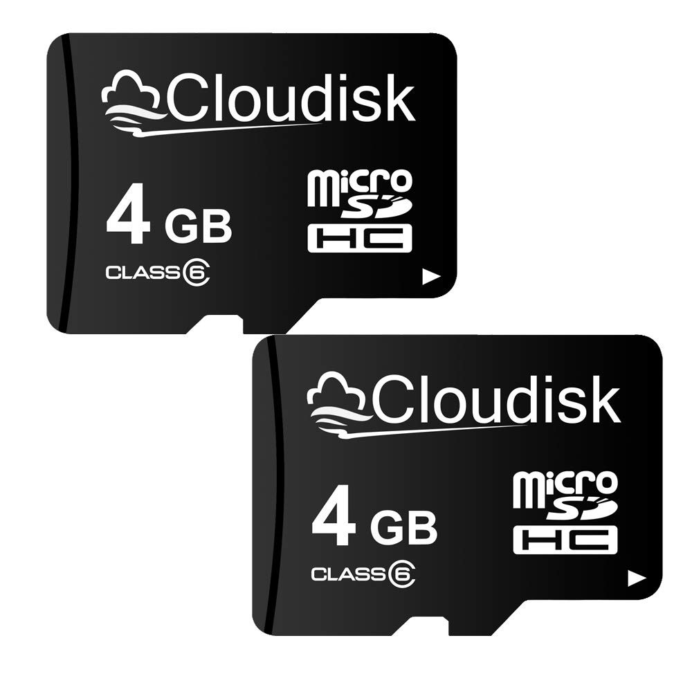 Pack of 2 Micro SD Card 4GB Flash Memory Card C6 Micro SDHC with SD Adapter (...