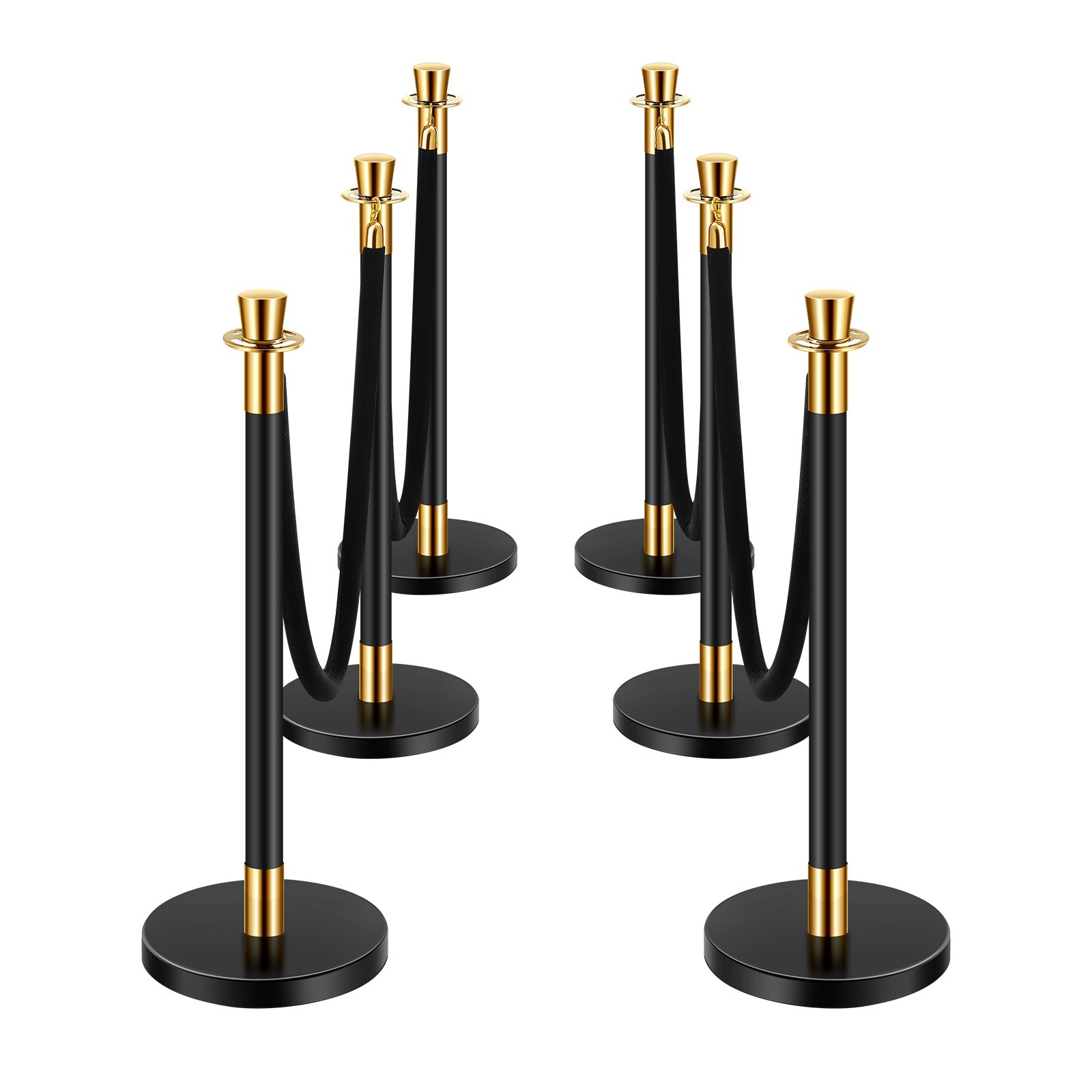 VEVOR 6Pcs Stanchion Posts Queue Barrier Crowd Control Sand Injection Base