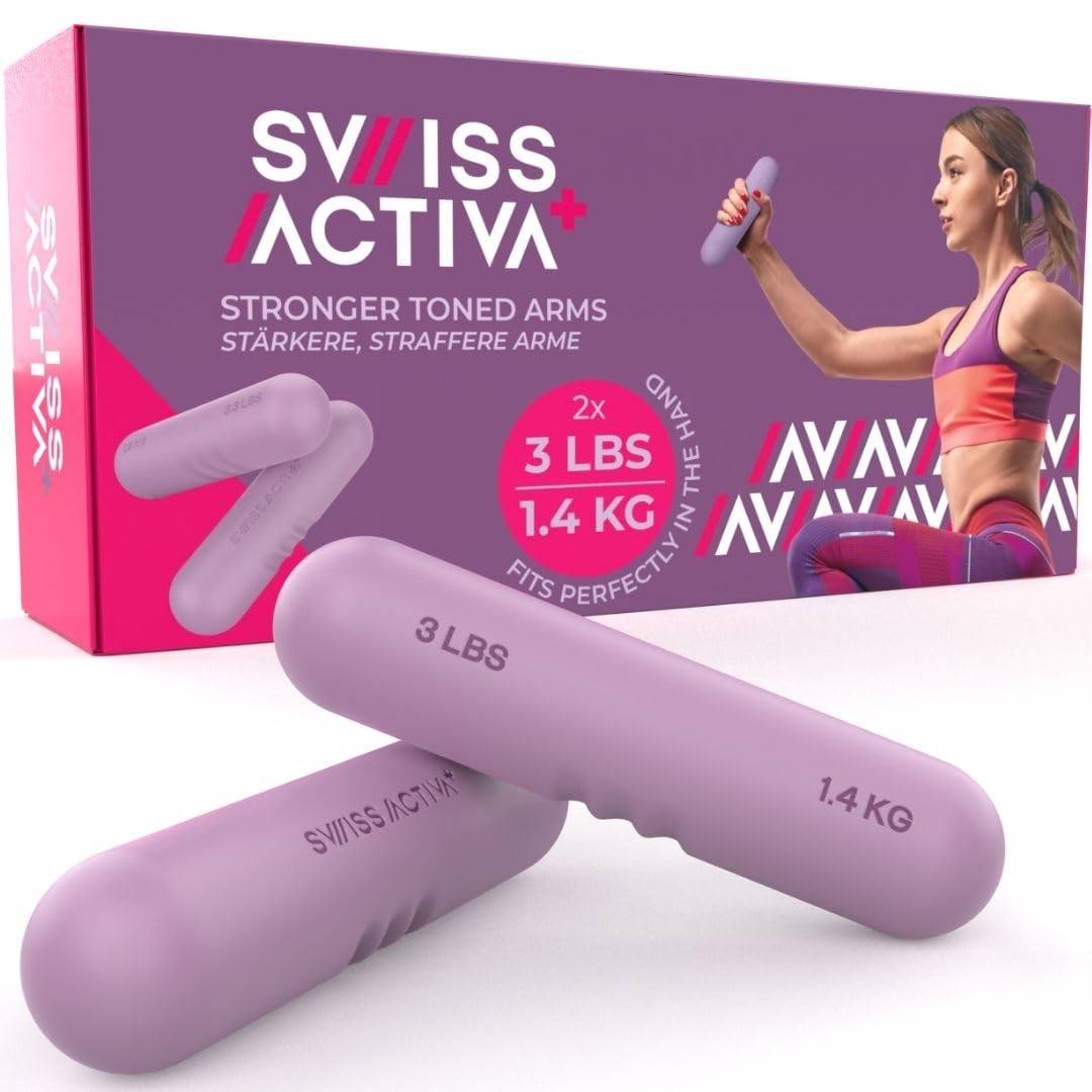 Swiss Activa+ dumbbells - 3 lb Weights for Women Set of 2 - weights for women at