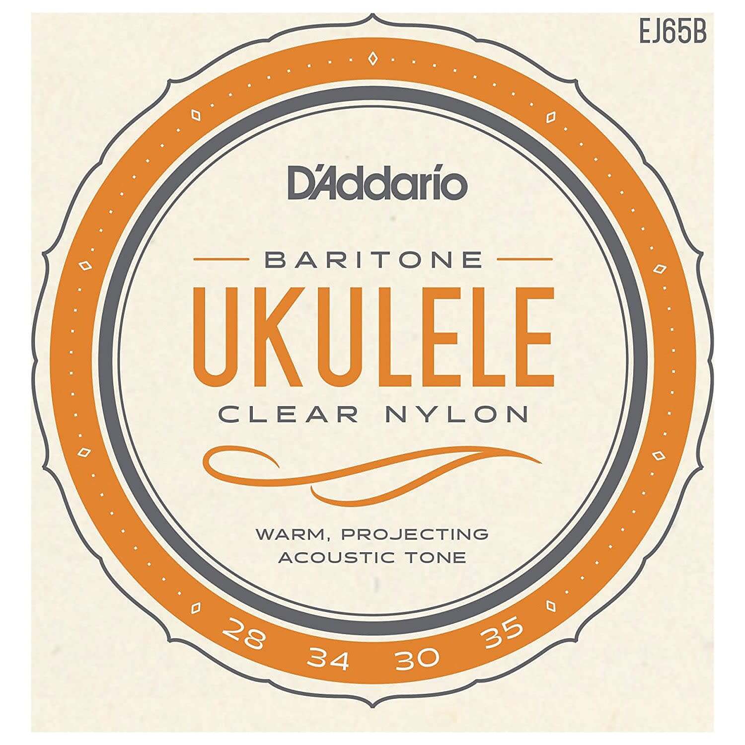 Daddario EJ65B Baritone Ukulele Strings Custom Extruded Clear Nylon / Silver
