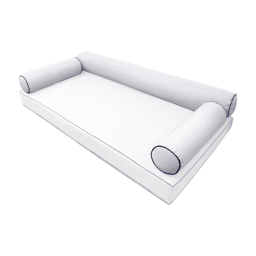 |SLIPCOVER ONLY| S6 Contrast Piped Trim Bolster SlipCover Crib Size 50"x8" AD105