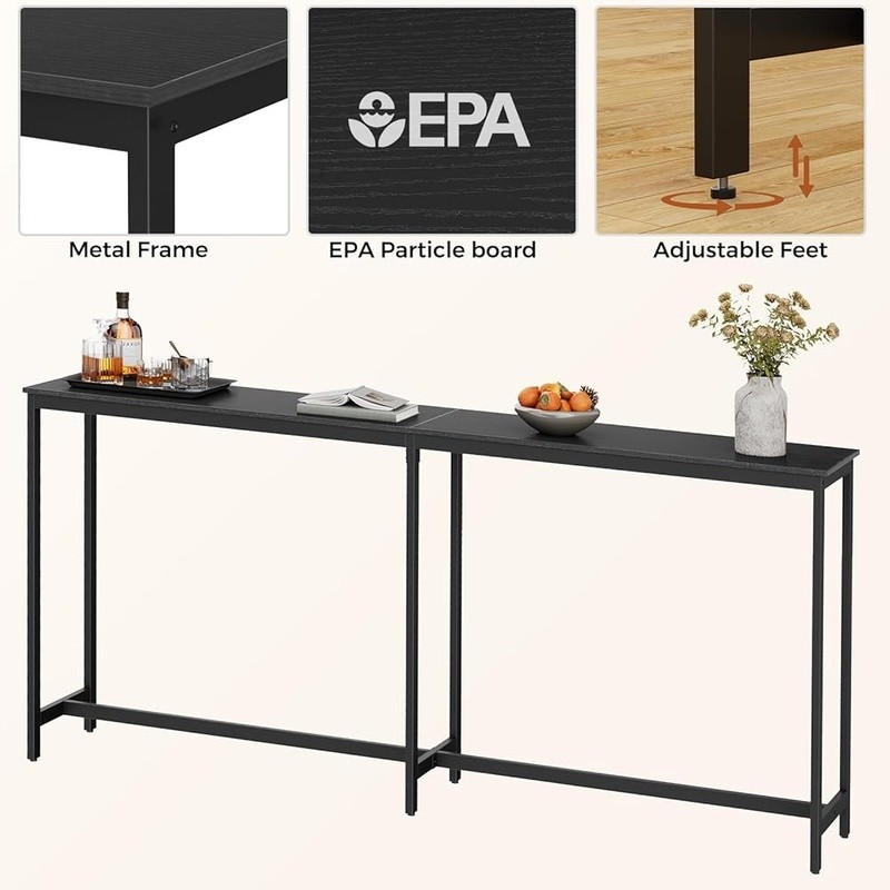 Narrow Space Saving Bar Table Counter Height Metal Frame Kitchen Dining New
