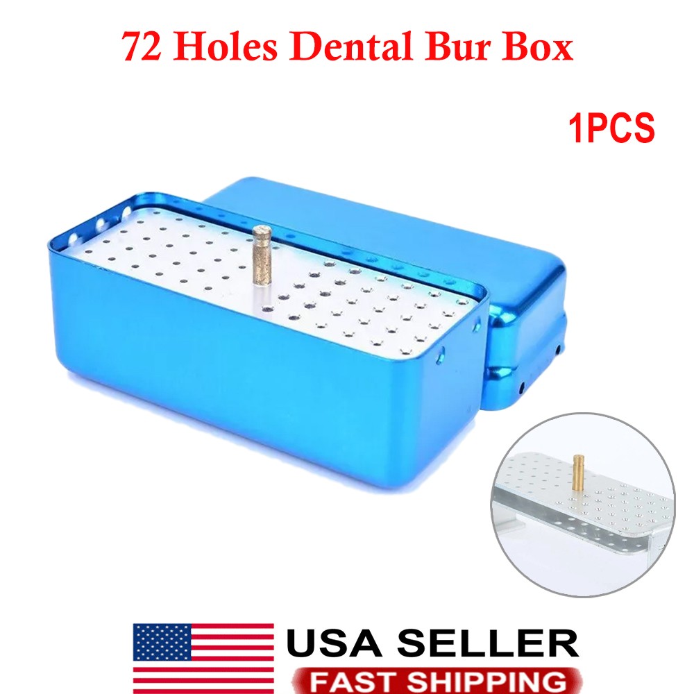 72 Holes Dental FG Bur Endo File Holder Stand Autoclave Disinfection Case 1PCS