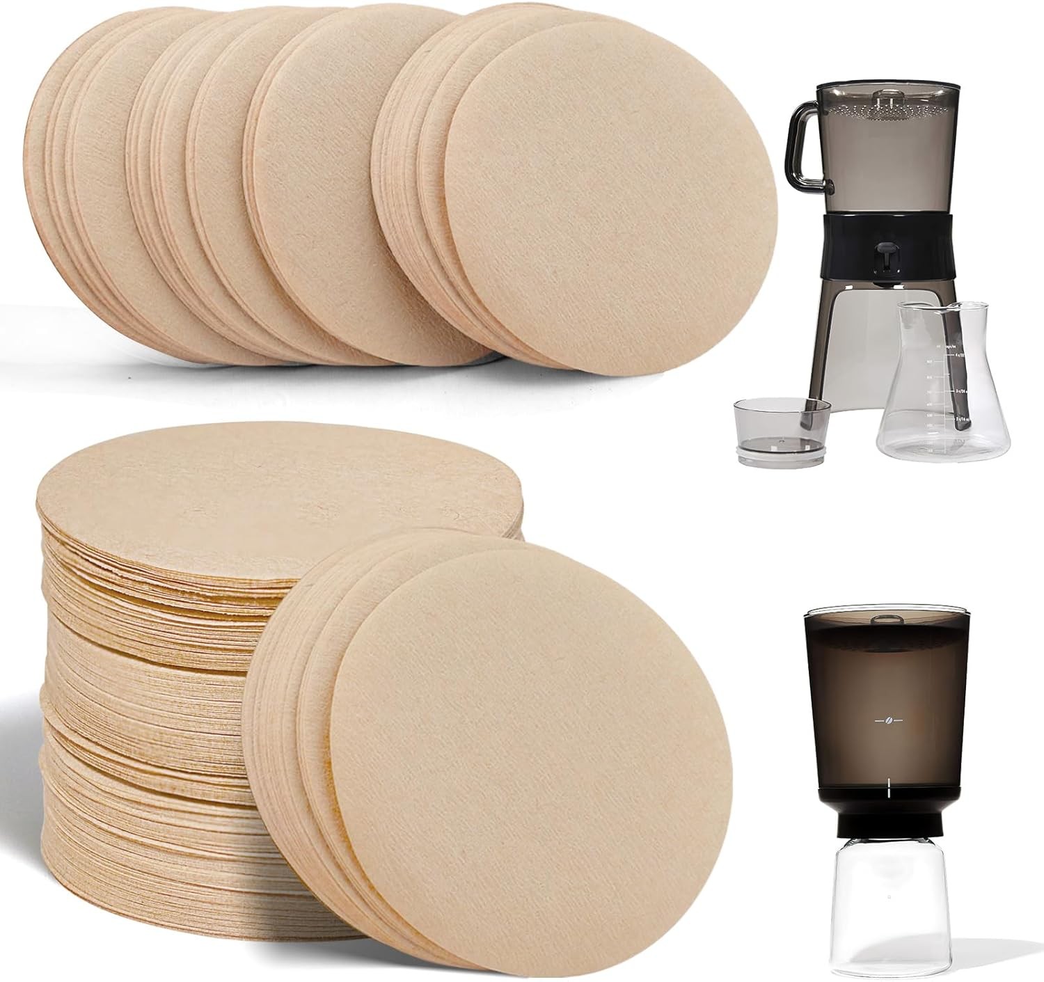 500 PCS Disposable Brown Filter Paper for OXO Cold Brew Coffee Maker 32 OZ |