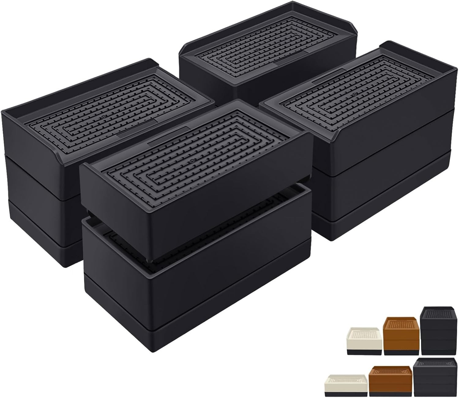 Rectangle Bed Risers, 3 Inch Heavy Duty Adjustable Furniture Risers for Bed S