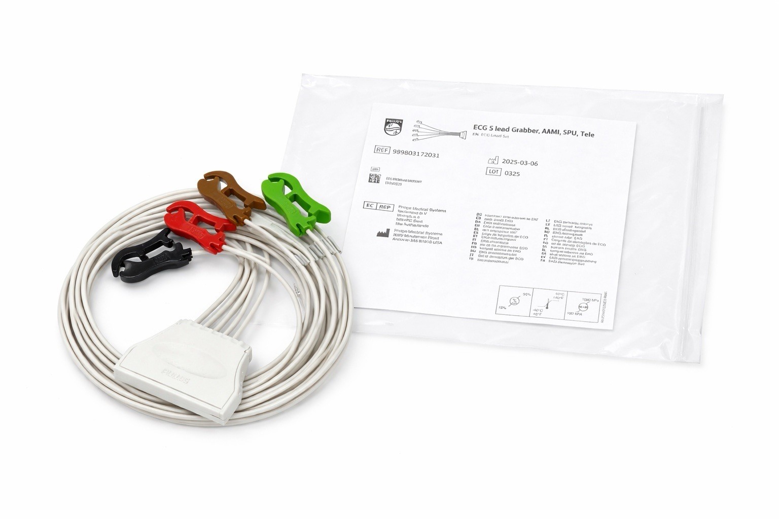 Philips ECG 5 Lead Grabber Cable AAMI SPU Tele REF 989803172031