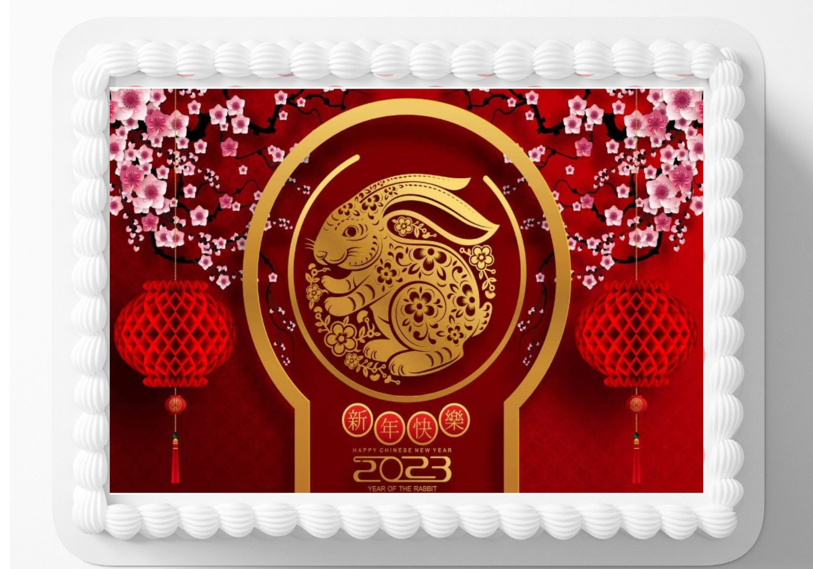 Chinese New Year Rabbit  Edible Image Edible Cake Topper Frosting Sheet Sticker