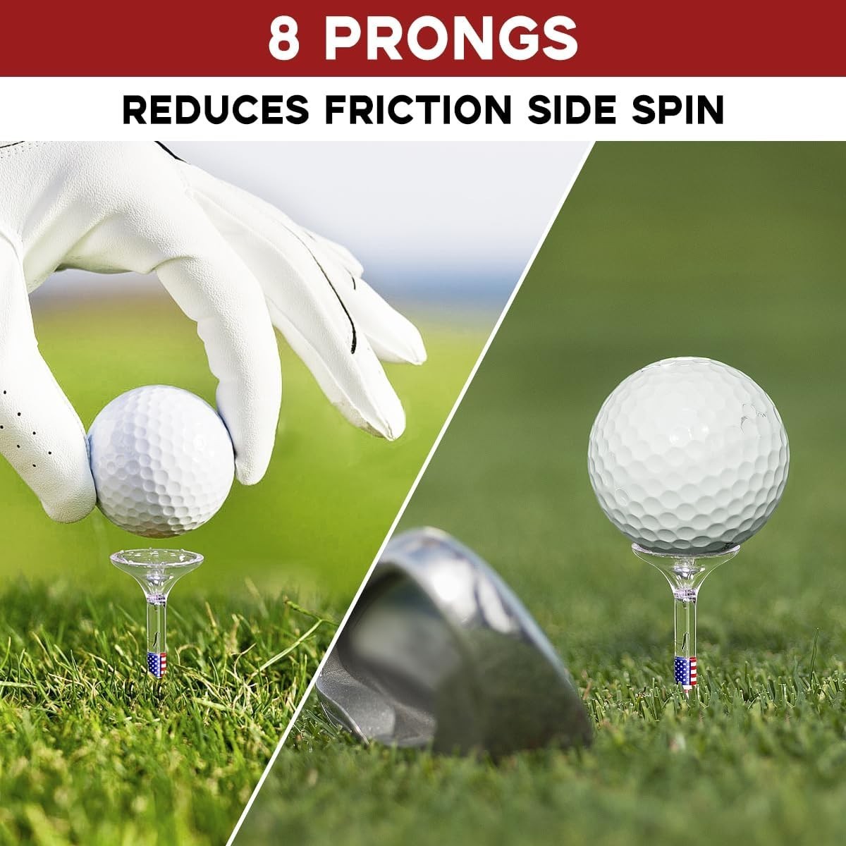 Golf Tees Set 3 1/4 Inch Plastic Tees Bulk Unbreakable Reduces Friction Side