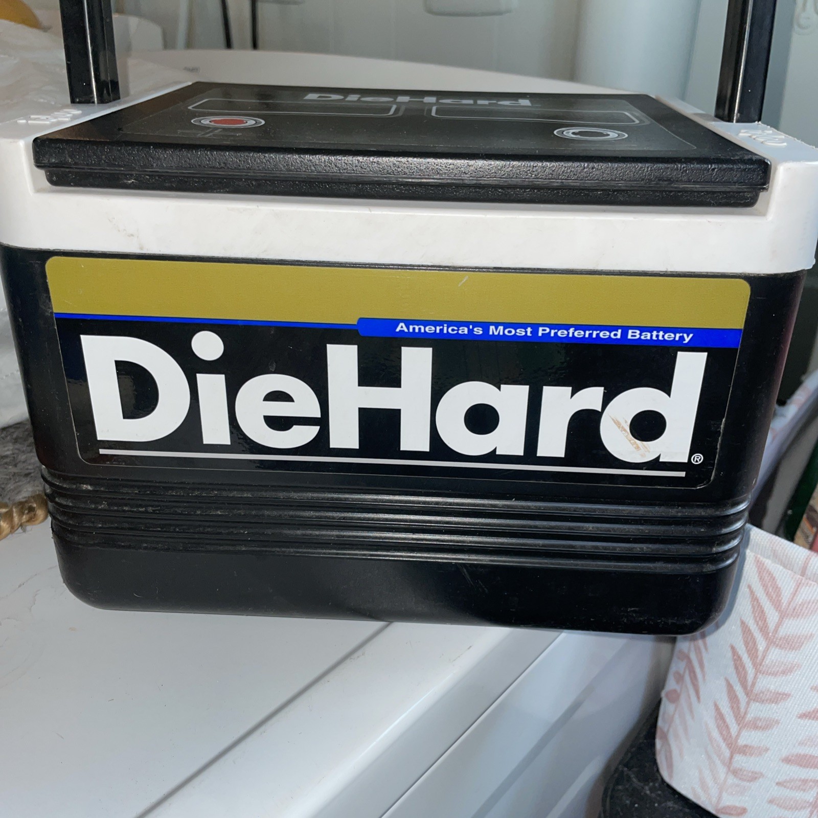 IGLOO DIEHARD CAR BATTERY COOLER ICE CHEST 6 PACK VINTAGE VERY GOOD SHAPE CLEAN