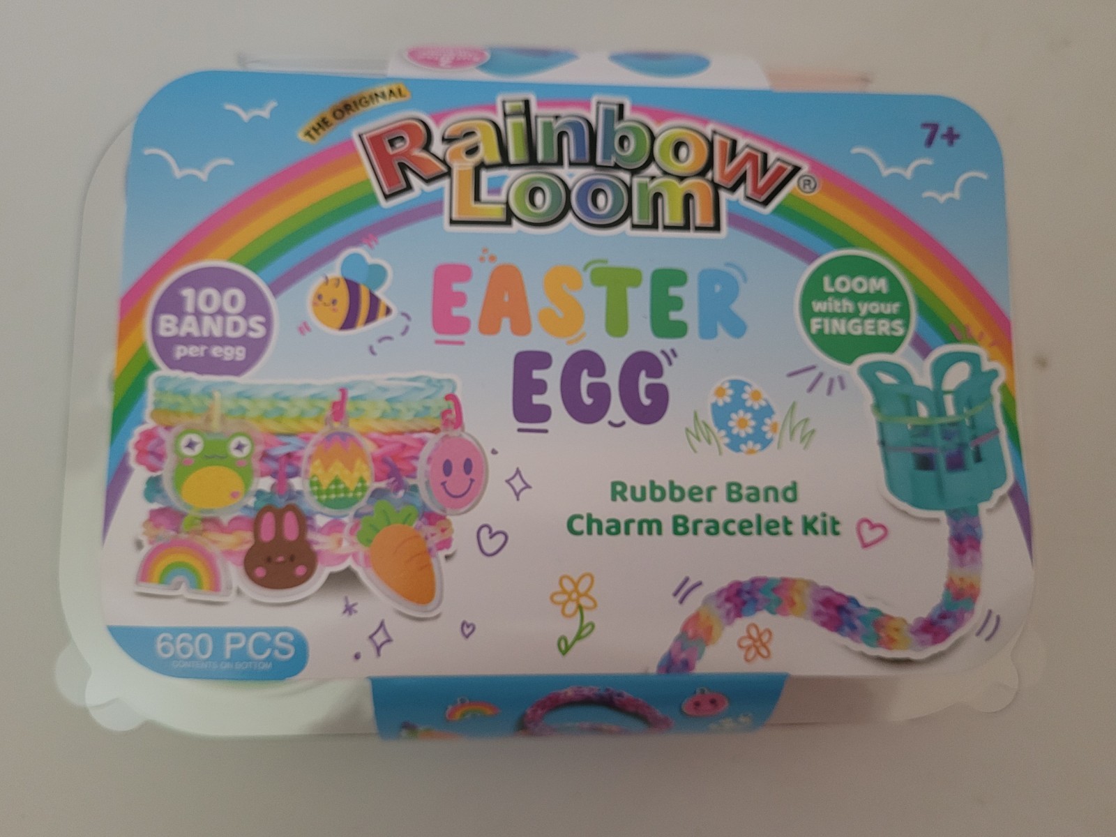💥 Rainbow Loom Easter Egg Charm Bracelet Kit New Craft Set Maker Bands