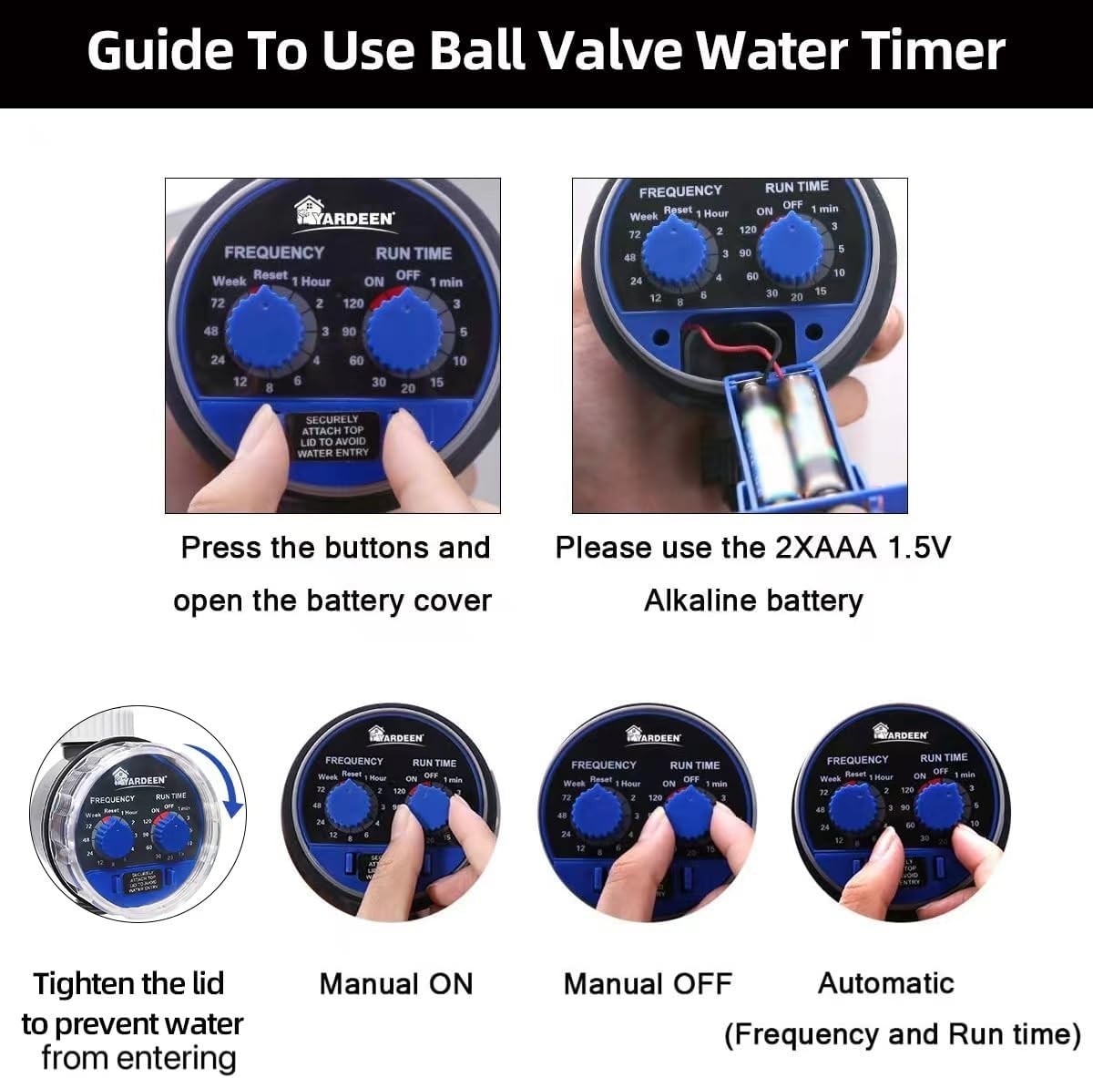 Water Timer Electronic Hose Sprinkler Garden Irrigation Controller Two Dial,No W